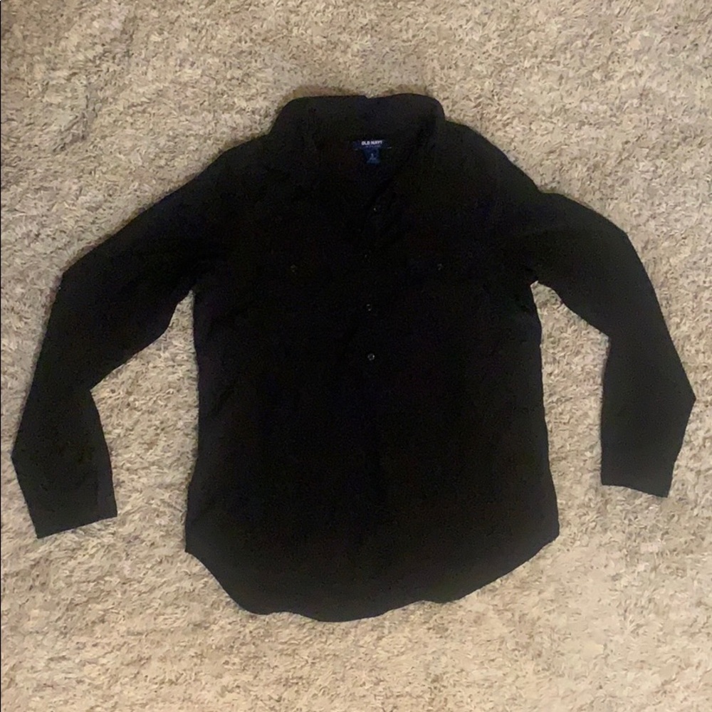 Black Long sleeve Old Navy half button up